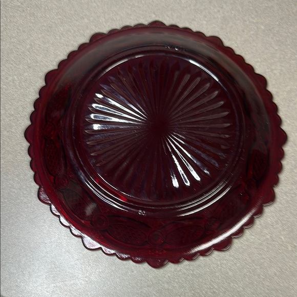 Avon Cape Cod Red Glass Dinnerware 7 1/4” - Picture 5 of 12